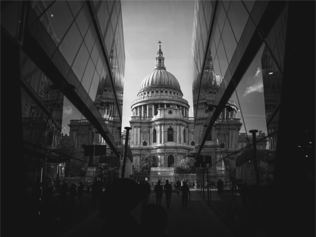 Symmetry & Stone — St. Paul’s Cathedral Black and White Print preview