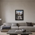 Room visualisation of Big Ben After Rain in a black frame, shown at 30 x 40 cm
